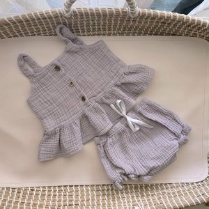 Baby Girl Lavender Muslin Set